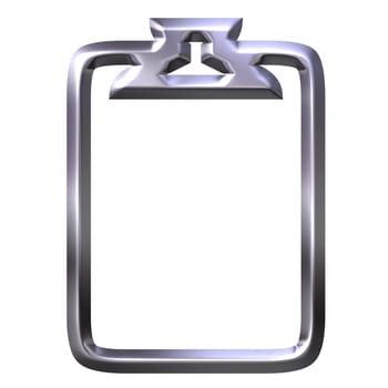 3d silver notepad frame isolated in white