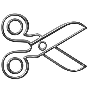 Silver scissors isolated in white