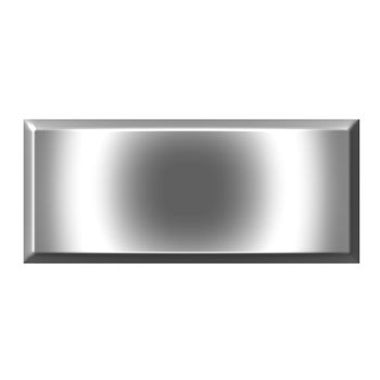 3d silver square button isolated in white