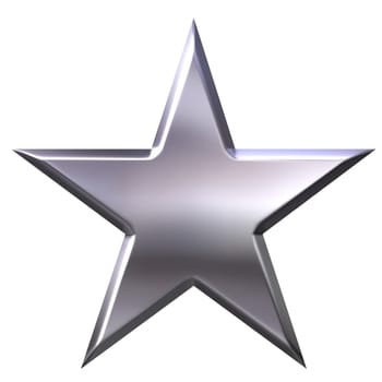 Silver star isolated in white