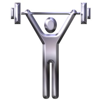 3d silver weight lifter