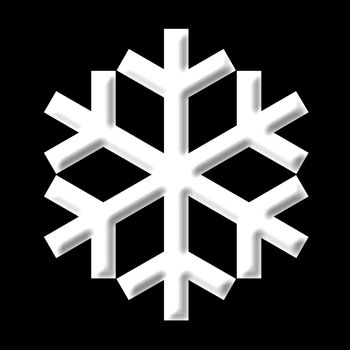 3d snowflake isolated in black