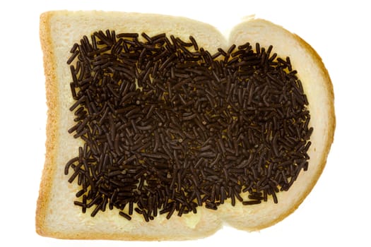 a slice of bread and butter and sprinkles