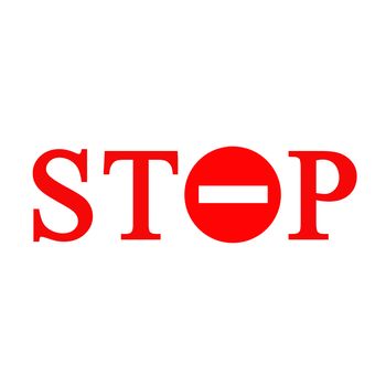 Stop sign isolated in white