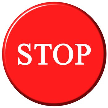 Stop button isolated in white