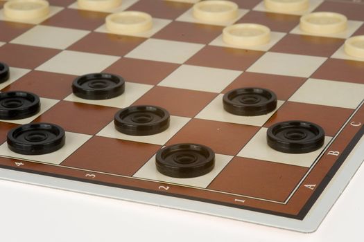 a checkers game on a white background