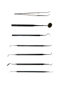 dentist tools on a white background