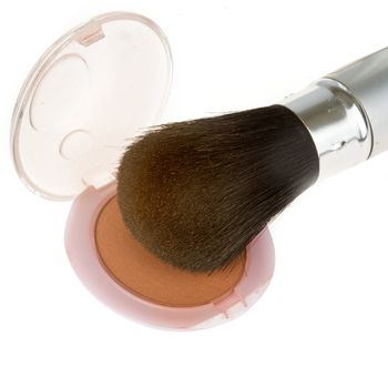 a closeup of a brush with rouge