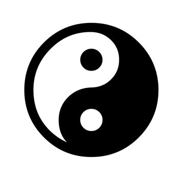 Tao symbol isolated in white