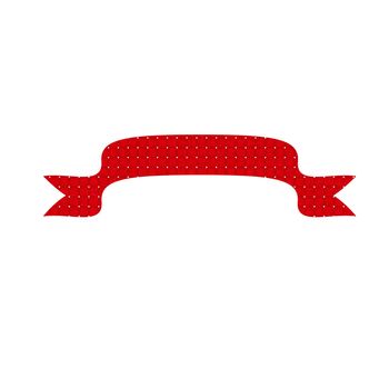 Textured red ribbon isolated in white