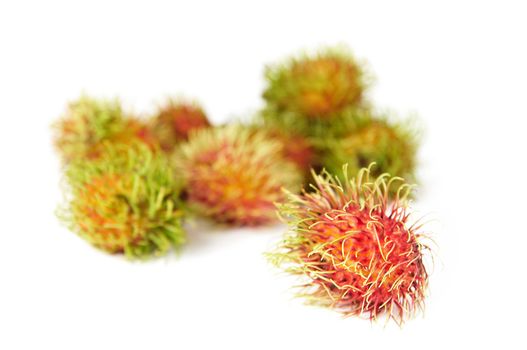 exotic Thai fruit Rambutan or Ngo isolated on white