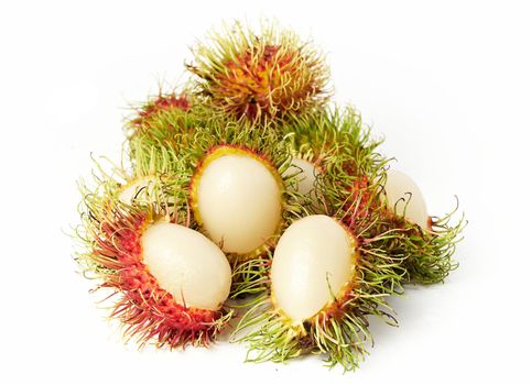 exotic Thai fruit Rambutan or Ngo isolated on white