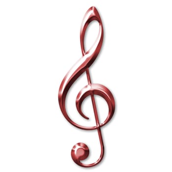 Treble clef isolated in white