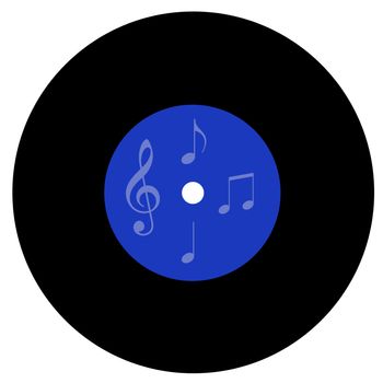 Vinyl record isolated in white