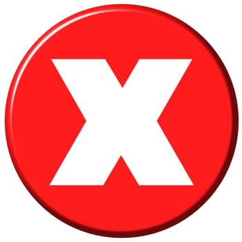 X button isolated in white