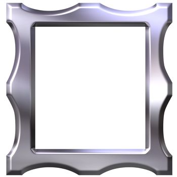 3d silver frame isolated in white