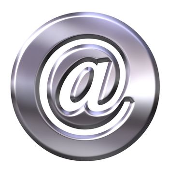 3d silver framed email symbol isolated in white