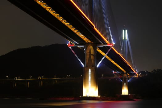 Ting Kau Bridge at night, in Hong Kong