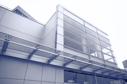 business center in blue tone