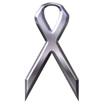 3d silver ribbon isolated in white