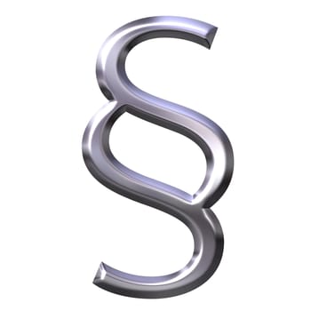 3D silver section symbol isolated in white