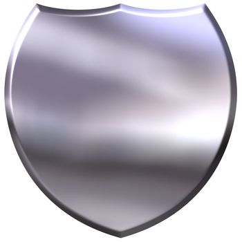 3d silver shield isolated in white