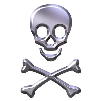 3d silver skeleton isolated in white