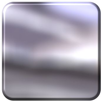 3d silver square with rounded edges isolated in white