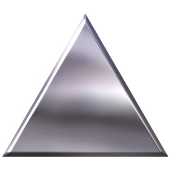 3d silver triangle isolated in white