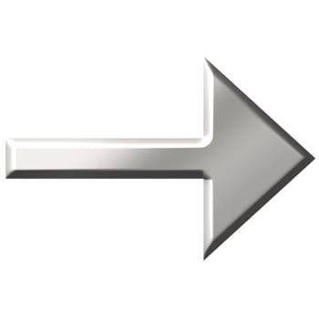 3d steel arrow isolated in white