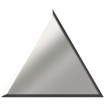 3d steel triangle isolated in white