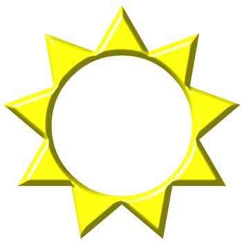 3d sun isolated in white