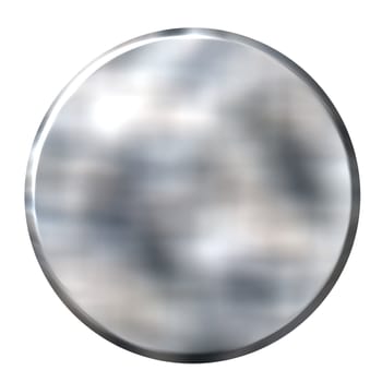 3d tin foil circular button isolated in white