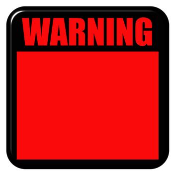 3d warning sign isolated in white