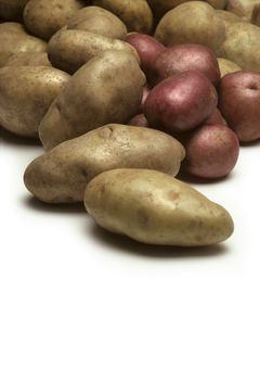 Pile of various types of potatoes