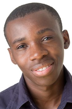 Portrait of the young smiling man. Face close up.
