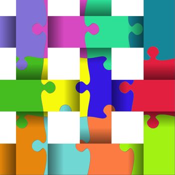 Abstract puzzle design isolated in white