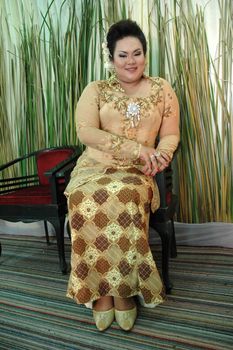 bride wearing traditional costume from west java-indonesia