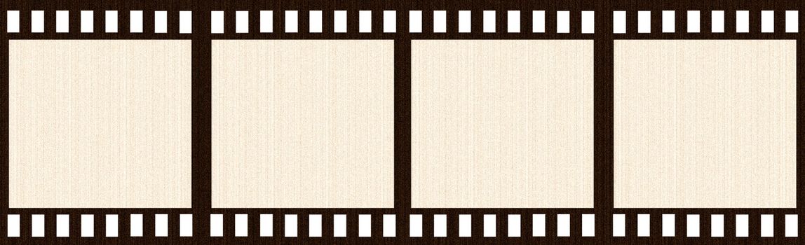Aged film strip isolated in white