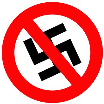 Anti nazi sign isolated in white
