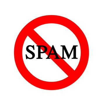 Anti spam sign isolated in white