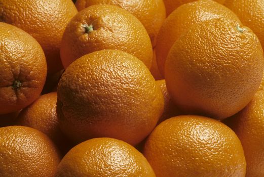 Closeup of a pile of oranges