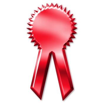 3d award ribbon isolated in white
