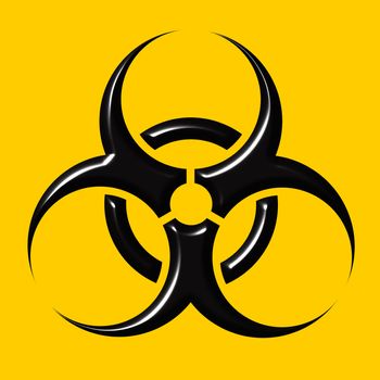 Biohazard symbol isolated in yellow