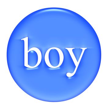 3d boy badge isolated in white