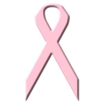 Breast cancer pink ribbon isolated in white