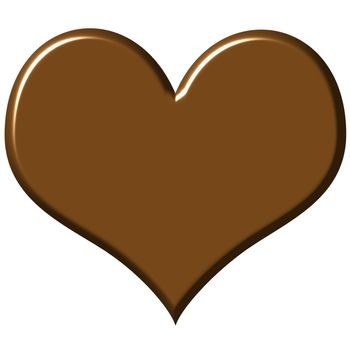 Chocolate heart isolated in white