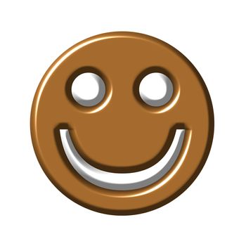 3d chocolate smiley isolated in white