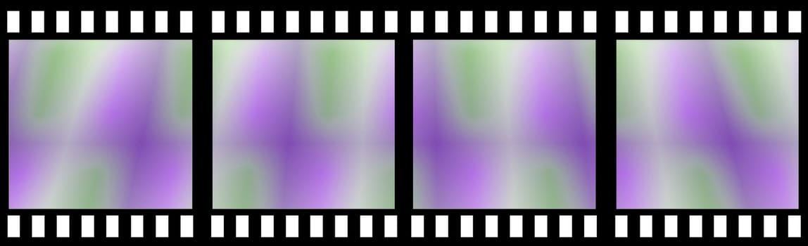 Colored film strip isolated in white