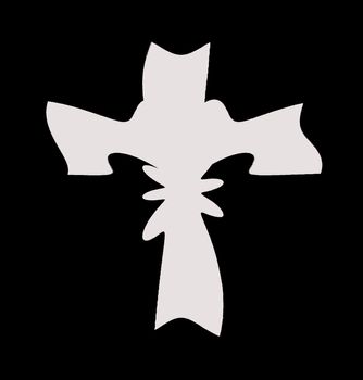 Deformed cross isolated in white 